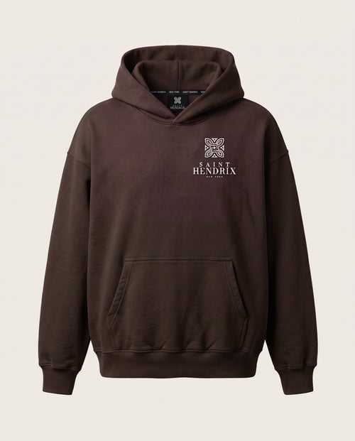 Maison Hoodie in Bitumen, front